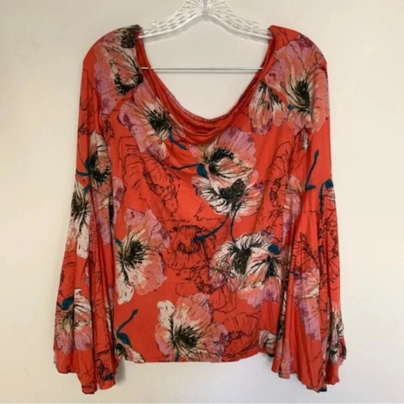 We The Free Printed Birds  Of Paradise Top Mulitcolour Flared Sleeves L - Picture 8 of 15